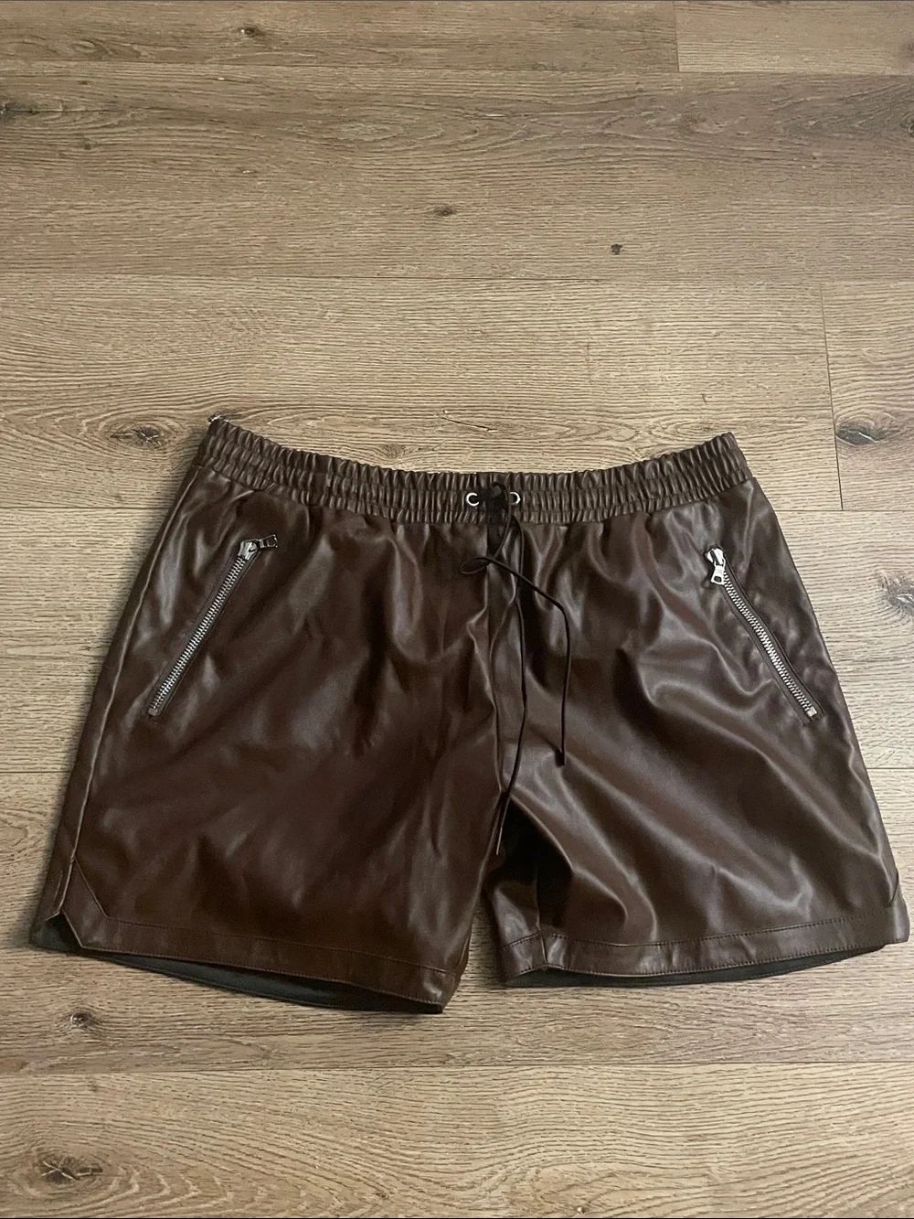 Slam Dunk Faux Leather Shorts - Chocolate